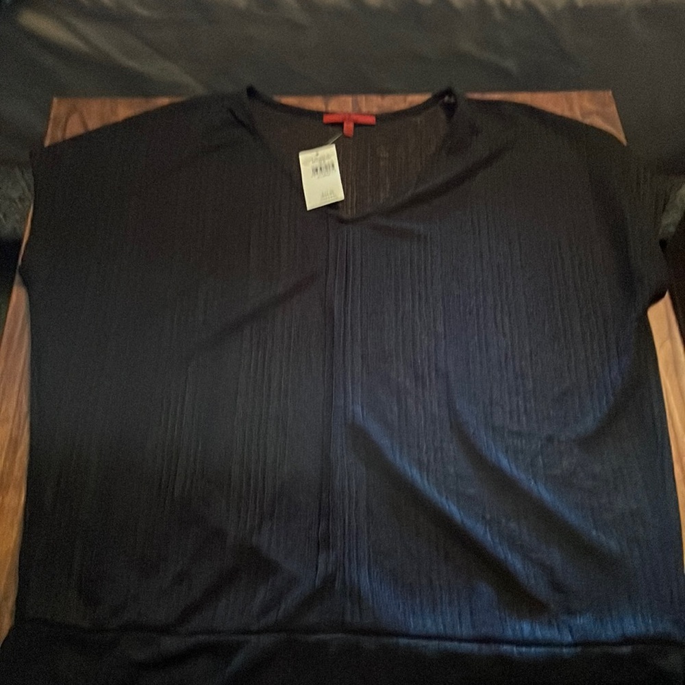 NWT Red BT BKE Black semi see through cap sleeve top. Sz XL